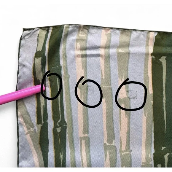 Vintage KEN SCOTT Silk Scarf  1970s "Animalia" Tiger Crane Bamboo‎ Print Flaws - Picture 12 of 13